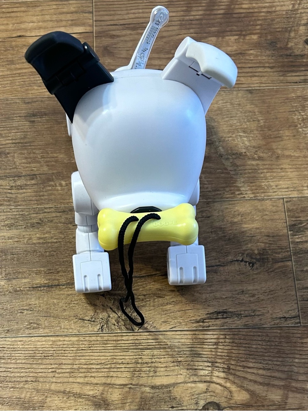 White Interactive Robotic Pet Accessory - White Yellow Bone